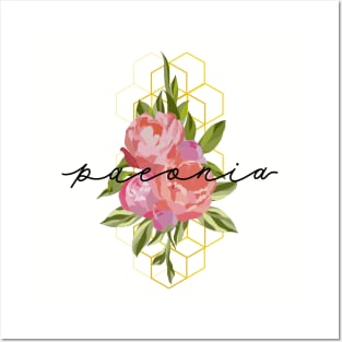 Floral Peony Hive Latin Posters and Art